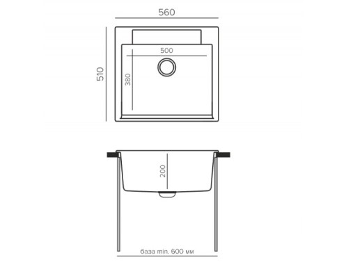 Кухонная мойка POLYGRAN Argo-560